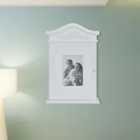 vidaXL Schránka na kľúče s fotorámikom biela