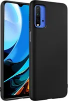 Silikon Hülle für Xiaomi Redmi 9T Schutzhülle Matt Schwarz Backcover Handy Case