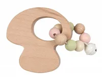 Rassel Pilz aus Holz - Greifspielzeug, Babyspielzeug