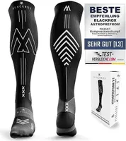 BLACKROX Kompressionsstrümpfe Sport Astropreform RUNNERROX Kompressionssocken Vergleichssieger Sportkompressionsstrumpf Laufstrümpfe, schwarz, Gr. S-M