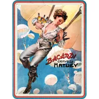 Nostalgic-Art - Plechový talíř 15x20 cm - Bacardi - Cerveza Hatuey Pin Up Girl