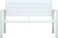 vidaXL Gartenbank 120 cm HDPE Weiß Holz-Optik