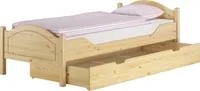Massivholz Bett 100x200 Kieferbett Einzelbett Gästebett Futonbett Zubehör wählbar V-60.30-10Rollrost. Matratzen und Bettkasten inkl.
