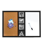 Memoboard Bilderrahmen für 4 Fotos in 10x10 cm Whiteboard Pinwand Notiztafel - Farbe: Schwarz