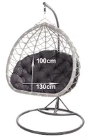 Gartenkissen für hängesessel 130x100 cm | Kissen für Hängesessel Schawrz | Garden Sitzkissen | Schaukelkissen | Kissen für Hängekorb