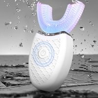 360stupňový sonický zubní kartáček Automatický , 4režimový nabíjecí kartáček USB ve tvaru U, bělení zubů Bílý