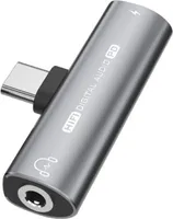 INF USB-C na 3,5 mm adaptér pre slúchadlá a nabíjačku Šedá
