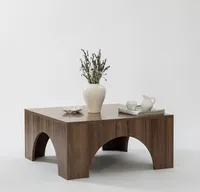 Skye Decor, Collesium - Walnut, Couchtisch, 100 % MELAMINBESCHICHTETE SPANPLATTEN, Nussbaum, 80 x 80 x 37 cm