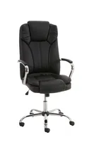 DELUKE® Bürostuhl JUBEL - 115x62x70, Schwarz | Kunstleder | Metall in Chromoptik Gestell | ergonomische Bürostühle Homeoffice Stuhl mit Rollen