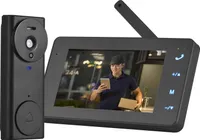 2,4G Kabellose Video-Tuerklingelkamera mit Monitoranzeige, 4,3-IPS-Bildschirm, Video-Tuersprechanlage, Kamera-Kits, 170-Grad-Nachtsicht, HiFi-Mikrofon, 2-Wege-Gegensprechanlage fuer Villa, Home Office, Apartment