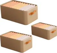 sada 3 kusů zásuvkových organizérů/úložných boxů na oblečení - skládací pro šatní skříň, ložnici nebo kuchyň, khaki (34L+25L+20L)