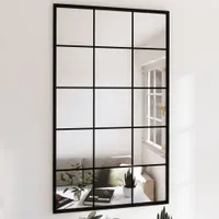 vidaXL Nástěnné zrcadlo černé 100x60 cm kovové