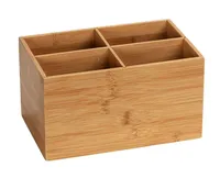 WENKO Bambus Box Terra 4 Fächer Aufbewahrung Bad WC Küchen Organizer Ordnung