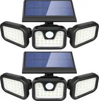 2er 74LED Solarleuchte mit Bewegungsmelder Solarstrahler Außen Gartenlampe Licht,Solar-Hochleistungs-Multifunktionslicht