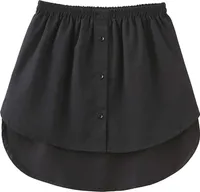 ASKSA Damen Mini Hemdverlängerungen Fake Top Lower Sweep mit Elastischem Taillenband, Schwarz, XL