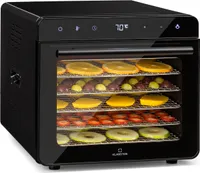 Klarstein Dörrautomat, Dörrgerät für Gemüse, Obst, Nüsse und Fleisch Trocknen, Food Dehydrator mit 6 Metallgitter, Dörrautomat Edelstahl, Dörrautomaten mit 24H Timer-Funktion, Touch-Display, 700 Watt