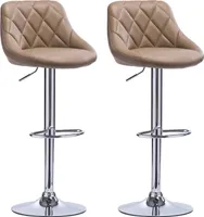 WOLTU 2er Set Barhocker Barstuhl leichte reinige Kunstleder, Gute gepolsterte Sitzfläche, Höhenverstellbar 360° Drehbar, Farbwahl, Khaki
