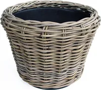 VAN DER LEEDEN DRYPOT® Rattan Pflanzkübel Grau Ø 43 cm - Sylter Körbe