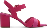 MARCO TOZZI Damen Sandalette Sommer Knöchelriemen Blockabsatz samtig 2-28323-42, Größe:41 EU, Farbe:Pink