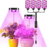 Pflanzenlampe LED Vollspektrum 3 Lichtmodi Dimmbar Pflanzenlicht mit Timer Verstellbar Zimmerpflanzen Wachstumslampe, 4 Köpfe