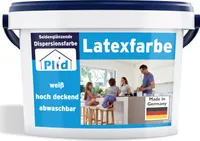 Plid Latexfarbe 5L Weiß satin für ca. 30m² / abwaschbare Wandfarbe Küchenfarbe Innenfarbe