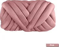 500g DIY Samt Weiche Strickgarn Handstrickgarn Roving Häkeln Wollgarn Thick Strickwolle, Pink