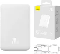 Baseus Magnetic Mini 20000 Mah 20W Powerbank - Weiß + Usb-C / Usb-C Kabel
