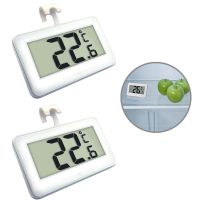 2 Stück Digitales Kühlschrankthermometer, Wasserdichtes Thermometer für Kühl-/Gefrierschrank mit leicht lesbarem LCD-Display für drinnen/draußen/zu Hause/Restaurant/Bar