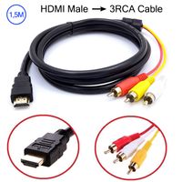 HDMI zu 3RCA Scart Adapter Kabel Audio Video TV Chinch Stecker Cable 1,5m