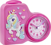 Atlanta 2145/17 Kinderwecker mit Leisegang 3D Einhorn