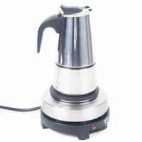 300ml Espresso Maker Elektrická konvice na kávu Mocha Pot z nerezové oceli 220V Mocha Pot kávovar stříbrný