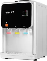 WINLIFE® Elektrischer Wasserspender Mini Silber Wasserspendergerät mit Kindersicherung Knopf, Trinkwasserspender für heiße & kalte Getränke 5 bis 20 L