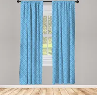 ABAKUHAUS Abstrakt Vorhänge, Gardinen, Modern Muster der Wiederholung Striped Triangular Motive, 2 Stück 75 x 175 cm, , Himmelblau Hellblau