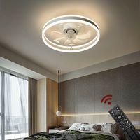 Eurotondisplay stropný ventilátor s LED osvetlením D3305 stropné svietidlo Ø 50cm 96W diaľkové ovládanie farba svetla/jas nastaviteľný stmievateľný LED stropné svietidlo stropný ventilátor (D3305)