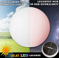Ø30cm LED Solarleuchte Solarlampe Solar Garten Kugel mit Farbwechsler, Lichtsensor, Lithium-Akku und Erdspieß – kabellos, spritzwassergeschütz (IP54)