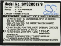 vhbw Akku Ersatz für Sedea 70919 für Alarmanlage, Alarmsystem (900 mAh, 3,7 V, Li-Ion)