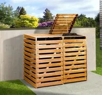 Holz Mülltonnenbox Weka honigbraun für 2 Mülltonnen