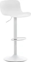 DELUKE® Barhocker höhenverstellbar Weiß KUSI - Kunststoff, 81-102x44x45cm | Barhocker mit Lehne Tresenhocker Barstuhl Küchenhocker Thekenhocker hoher Stuhl