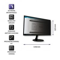 Qoltec 51061 - Monitor - Antireflexbeschichtung - 16:10 - Kratzfest - 61 cm (24 Zoll)