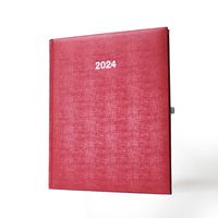 2024 ADINA Wochenkalender A5+ rot-metallic 21x26cm 1 Woche auf 2 Seiten cremefarbenes 80g Papier
