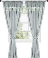 Fertiggardine mit Strasssteine Zirkonia, Vorhang, 145cm x 250cm - Hellgrau