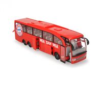 Dickie Toys 203175000 National Soccer Club Touring Bus FC Bayern München Mannschaftsbus 1:43 Türen zum Öffnen Spielzeugbus mit Friktion rot 30 cm groß