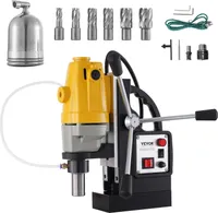 VEVOR 1100 W Magnetbohrmaschine mit 1-1/2 Zoll (40 mm) Bohrdurchmesser MD40 Magnetbohrmaschine 12000 N Magnetkraft Magnetbohrsystem 670 U/min mit 6-teiligem HSS-Ringschneider-Set