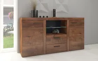 Rumba Wohnwand Wohnzimmer Anbauwand Eiche Lefkas matt