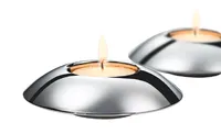 2er Set Teelichthalter Kerzenhalter Kerzen Edelstahl 9,5 cm  Höhe 2,5 cm