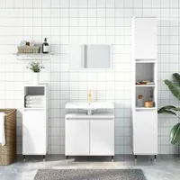 3-tlg. Badmöbel-Set Weiß Holzwerkstoff 3187781