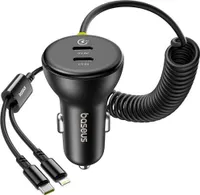 60-W-Baseus-USB-C-Autoladegerät + Lightning-Kabel (Schwarz)