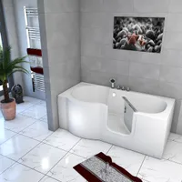 Seniorenwanne mit Tür S12-TH-R Badewanne 85x170cm