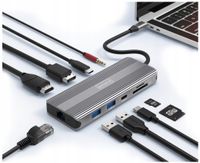 HUB USB-C 10in1 Display Port 1.4 HDMI 2.1 8K 4K 120Hz 60Hz Full HD 144Hz USB 3.0 SD Power Delivery 100W MacBook M1 M2 Zenwire
