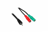 PC Headset Adapter; 1x 3,5 mm AUX 4-pol. zu 2x 3,5 mm AUX 3-pol, 0.3 m